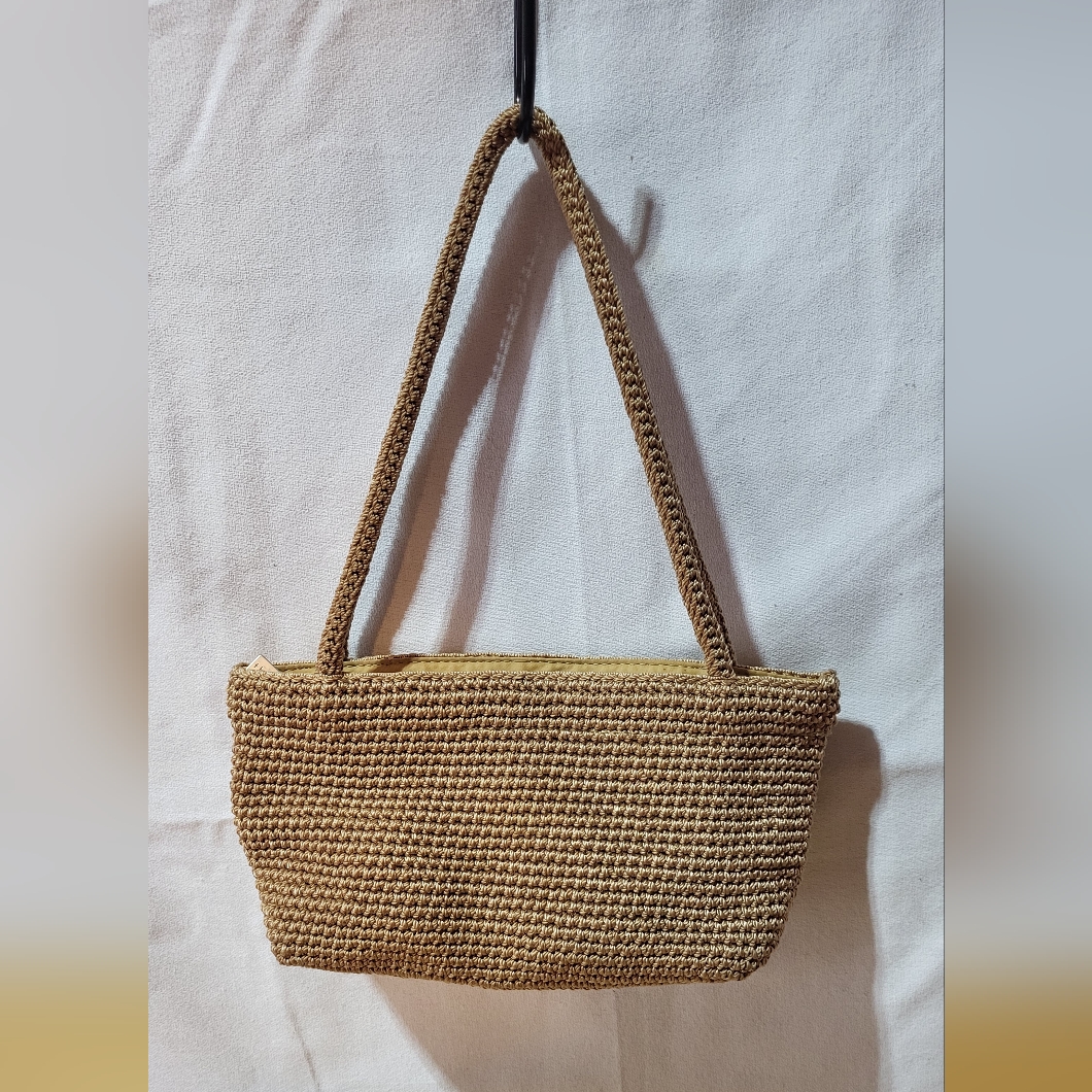 Vintage The Sak Tan Crochet Small Purse